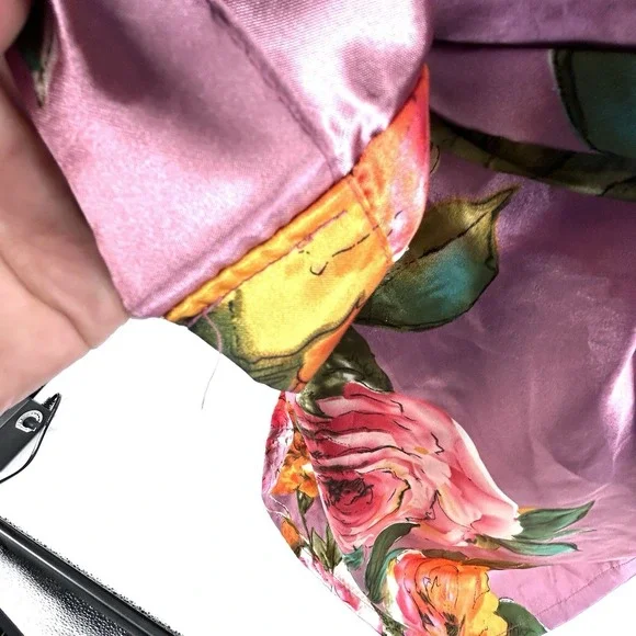 Floral Kimono Robe Romantic Coquette Cottagecore Bridal Loungewear Silky Feel - Picture 14 of 14